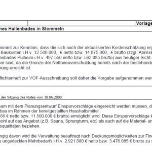 Niederschrift der Ratssitzung vom 30.06.09 - TOP 17 Nr. 5