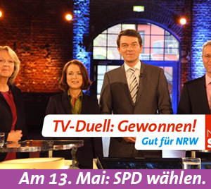 Nach dem TV-Duell zwischen Hannelore Kraft und Norbert Röttgen am 30. April 2012