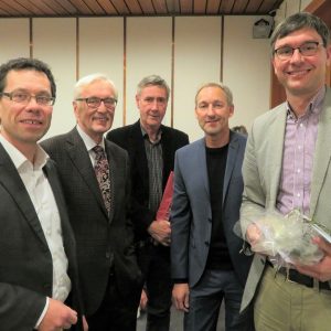 Verabschiedung von Florian Herpel - Dierk Timm, Dr. Karl-August Morisse, Karl-Heinz Bossier, Frank Sommer und Florian Herpel (v.l.n.r.)
