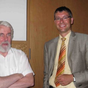 Florian Herpel im Gespräch mit Referent Prof. Dr. Rainer Strätz