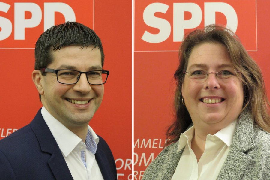 Die BewerberInnen zur BM Kandidatur der SPD Pulheim: Alexander Toth und Marion Reiter