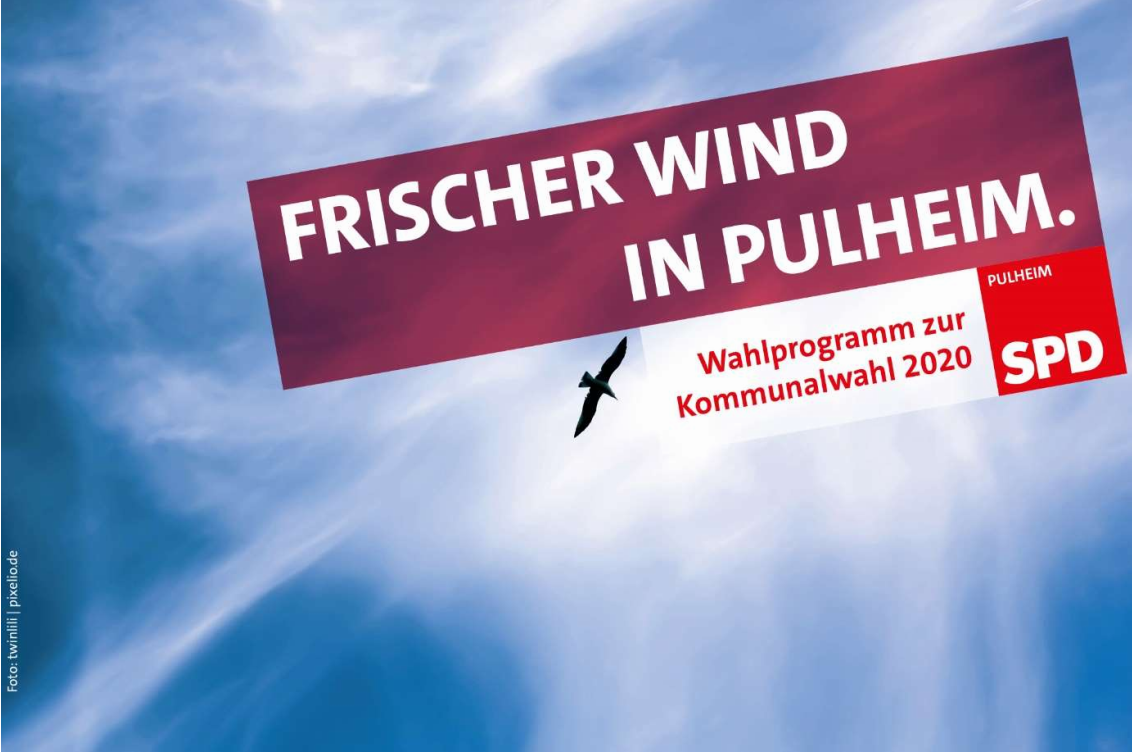 Coverbild "Frischer Wind für Pulheim" ist eine Möwe vor klarem Himmel