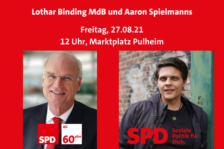 Ankündigung Aaron und Lothar Binding MdB Freitag auf dem Marktplatz